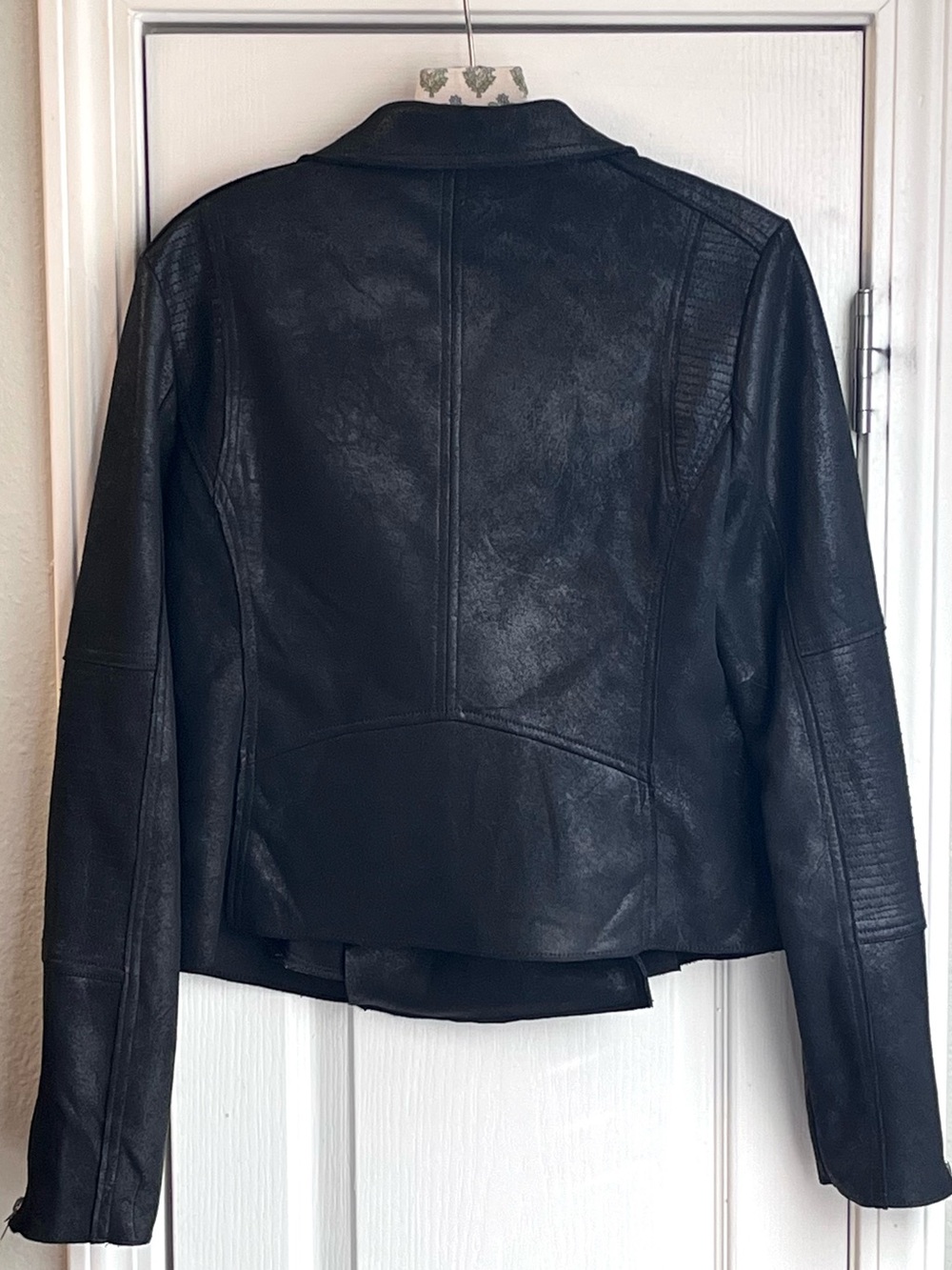 Marrakech ANTHROPOLOGIE Black Faux Leather Moto Jacket Women’s Size Medium - Picture 3 of 9